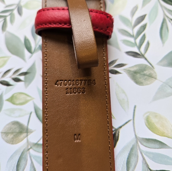 Lauren Ralph Lauren Genuine Leather Belt - Red, Size Medium - Picture 6 of 7